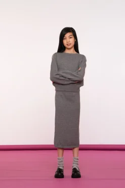 Truien & Vesten*Geisha Fashion Geisha Girls Ribgebreide Trui 44501K-10 grey melange