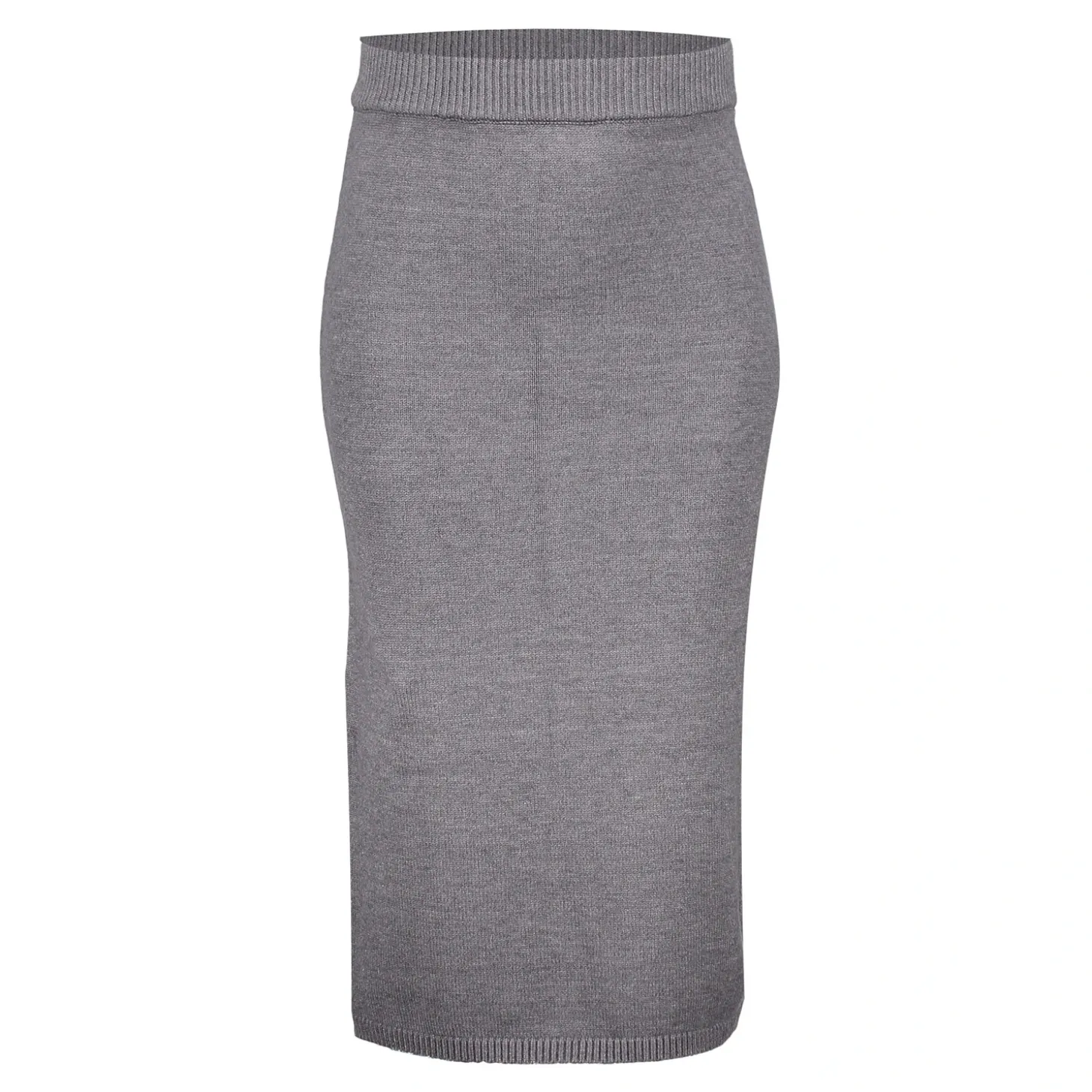 Rokken*Geisha Fashion Geisha Girls Ribgebreide Midi Rok 46524K-10 grey melange