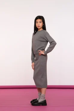 Truien & Vesten*Geisha Fashion Geisha Girls Ribgebreide Trui 44501K-10 grey melange