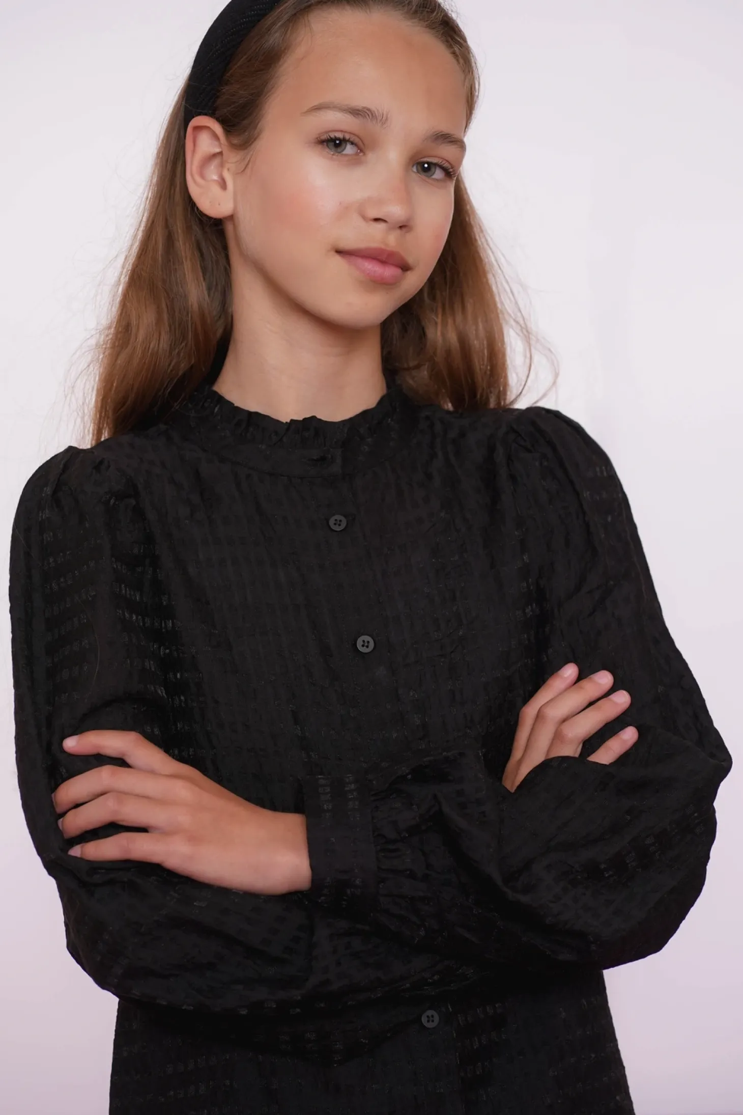 Tops & T-shirts | Blouses*Geisha Fashion Geisha Girls Ruffle Blousje 43633K-26 zwart