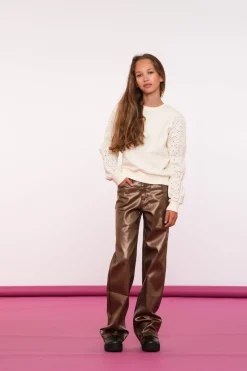 Truien & Vesten*Geisha Fashion Geisha Girls Sweater Met Broderie 42608K-41 off-white