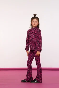 Tops & T-shirts*Geisha Fashion Geisha Girls Top Met Panterprint 42539K-60 zwart