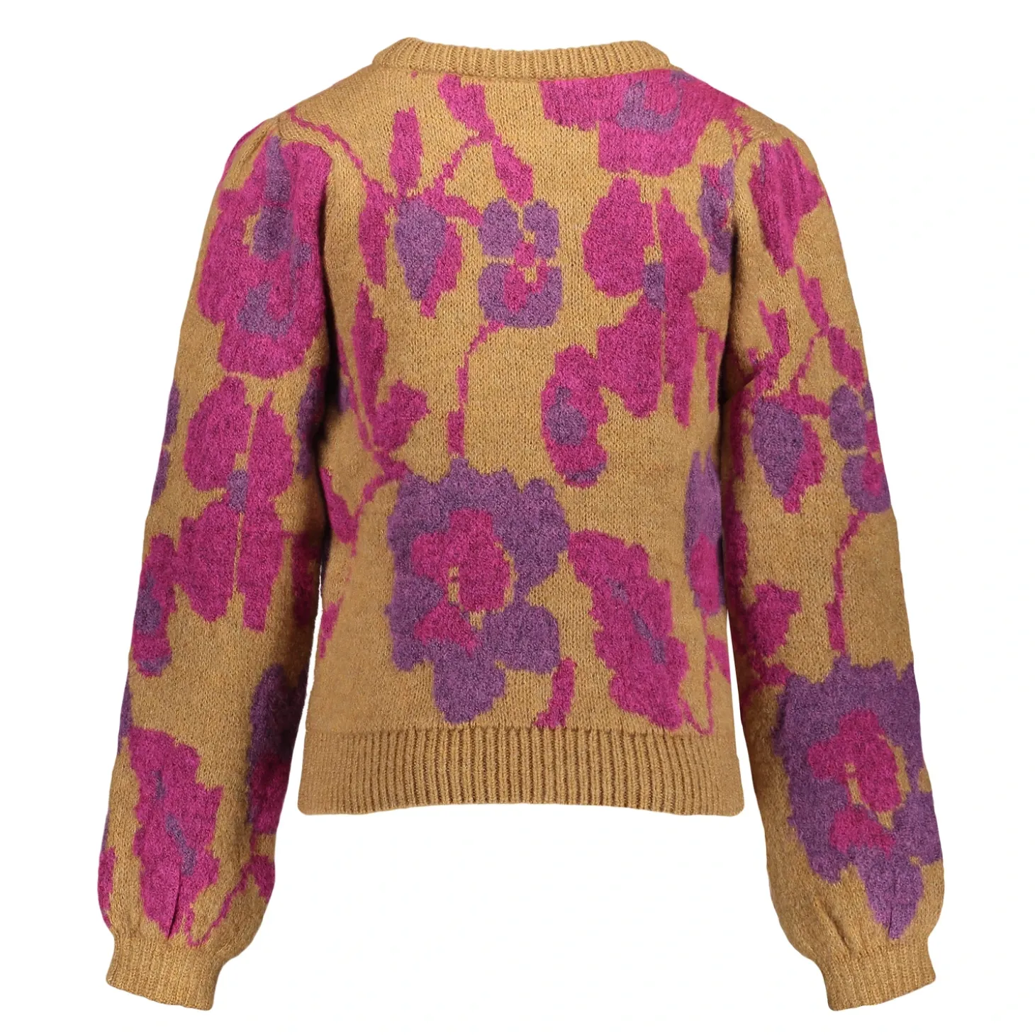 Truien & Vesten*Geisha Fashion Geisha Girls Trui Met Geborduurde Bloemenprint 44592K-43 sand