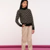 Truien & Vesten*Geisha Fashion Geisha Girls Trui Met Strepen 44507K-10 zwart