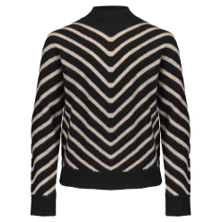 Truien & Vesten*Geisha Fashion Geisha Girls Trui Met Strepen 44507K-10 zwart