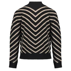 Truien & Vesten*Geisha Fashion Geisha Girls Trui Met Strepen 44507K-10 zwart